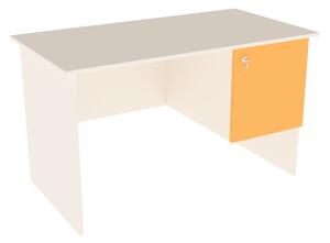 Íróasztal zárható oldalszekrénnyel vanília/narancs