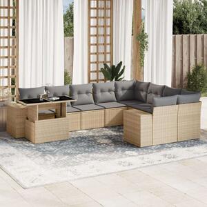 VidaXL Polyrattan Kerti Ülőgarnitúra - 10 részes - Bézs