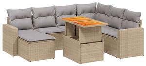 VidaXL Polyrattan Kerti Ülőgarnitúra - 8 részes - Bézs
