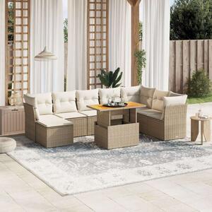 VidaXL Polyrattan Kerti Ülőgarnitúra - 9 részes - Bézs