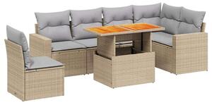 VidaXL Polyrattan Kerti Ülőgarnitúra - 7 részes - Bézs
