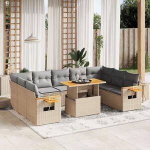 VidaXL Polyrattan Kerti Ülőgarnitúra - 11 részes - Bézs