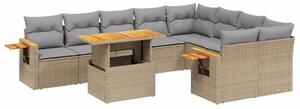 VidaXL Polyrattan Kerti Ülőgarnitúra - 10 részes - Bézs