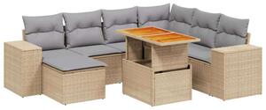 VidaXL Polyrattan Kerti Ülőgarnitúra - 8 részes - Bézs