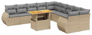 VidaXL Polyrattan Kerti Ülőgarnitúra - 11 részes - Bézs