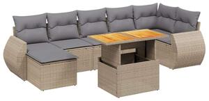 VidaXL Polyrattan Kerti Ülőgarnitúra - 8 részes - Bézs