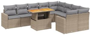 VidaXL Polyrattan Kerti Ülőgarnitúra - 10 részes - Bézs