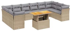 VidaXL Polyrattan Kerti Ülőgarnitúra - 11 részes - Bézs