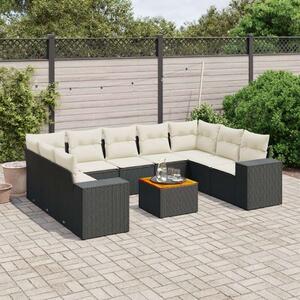 VidaXL Polyrattan Kerti Ülőgarnitúra - 10 részes - Fekete