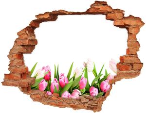 Lyuk 3d fali matrica Rózsaszín tulipánok