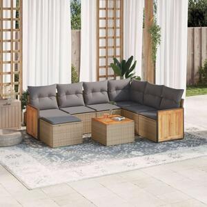 VidaXL Polyrattan Kerti Ülőgarnitúra - 8 részes - Bézs