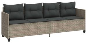 VidaXL világosszürke polyrattan napozóágy párnával