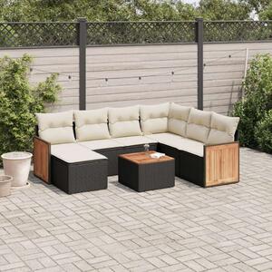 VidaXL Polyrattan Kerti Ülőgarnitúra - 8 részes - Fekete