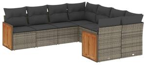 VidaXL Polyrattan Kerti Ülőgarnitúra - 8 részes - Szürke