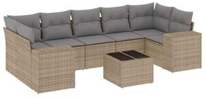 VidaXL Polyrattan Kerti Ülőgarnitúra - 8 részes - Bézs