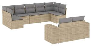 VidaXL Polyrattan Kerti Ülőgarnitúra - 9 részes - Bézs
