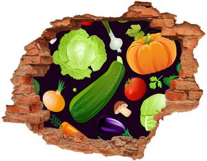 Lyuk 3d fali matrica Színes zöldségek