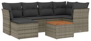 VidaXL Polyrattan Kerti Ülőgarnitúra - 7 részes - Szürke
