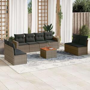 VidaXL Polyrattan Kerti Ülőgarnitúra - 9 részes - Szürke