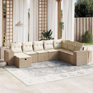 VidaXL Polyrattan Kerti Ülőgarnitúra - 8 részes, Bézs