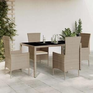 VidaXL Polyrattan Kerti Étkezőgarnitúra - 5 részes - Bézs