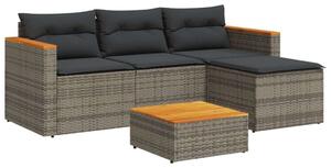 VidaXL Polyrattan Kerti Ülőgarnitúra - 3 részes, Szürke