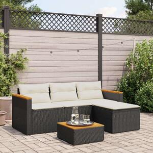 VidaXL Polyrattan Kerti Ülőgarnitúra - 3 részes - Fekete