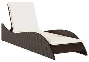 VidaXL Napozóágy - Barna Polyrattan - 205 cm