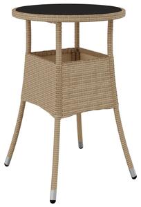 VidaXL Kerti Étkezőgarnitúra - 3 részes - Bézs Polyrattan