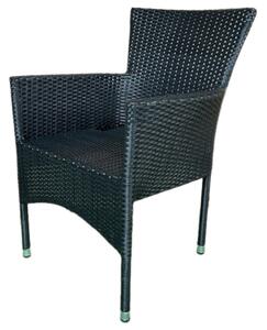 Autronic Kerti szék, fém, polirattan, fekete ,AZC-S2117 BK
