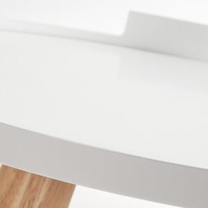 Fehérre lakkozott oldalasztal Kave Home Kagyló 46 cm