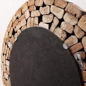 Fából készült kerek tükör Kave Home elliptikus 80 cm