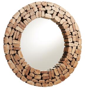 Fából készült kerek tükör Kave Home elliptikus 80 cm