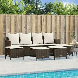 VidaXL 5 Részes Kerti Ülőgarnitúra - Barna Polyrattan