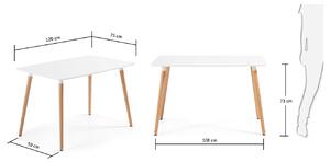 Fehérre lakkozott étkezőasztal Kave Home Wad 120 x 75 cm