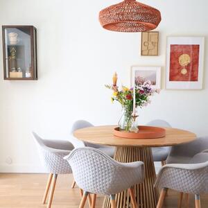 Kerek teakfa étkezőasztal Kave Home Jeanette 120 cm