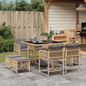 VidaXL Polyrattan Kerti Étkezőgarnitúra - 9 részes