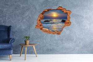3d-s lyuk vizuális effektusok matrica Sunset tengeren