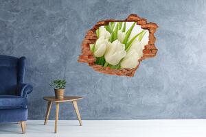3d-s lyuk vizuális effektusok matrica Fehér tulipán