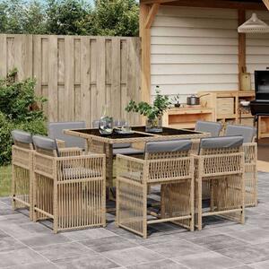 VidaXL Polyrattan Kerti Étkezőgarnitúra - 9 részes