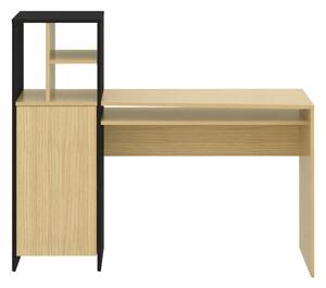 Íróasztal tölgyfa dekoros asztallappal 130x50 cm Mitch - TemaHome