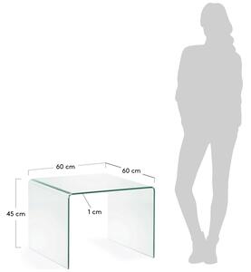 Üveg dohányzóasztal Kave Home Burano 60 x 60 cm