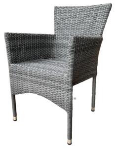Autronic Kerti szék, fém, polirattan, szürke,AZC-S2118 SZÜRKE