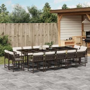 VidaXL 15 részes barna polyrattan kerti ülőgarnitúra párnákkal
