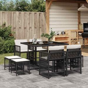 VidaXL Polyrattan Kerti Étkezőgarnitúra - 9 részes