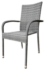 Autronic Kerti szék, fém, polirattan, szürke, AZC-S2114 GREY