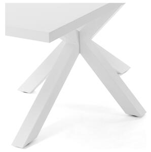 Fehér étkezőasztal Kave Home Argo 180 x 100 cm fehér fém talppal