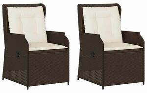 VidaXL Kerti pad 2 db Barna polirattan