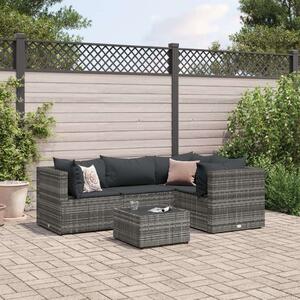 VidaXL Polyrattan Kerti Ülőgarnitúra - 5 részes - Szürke