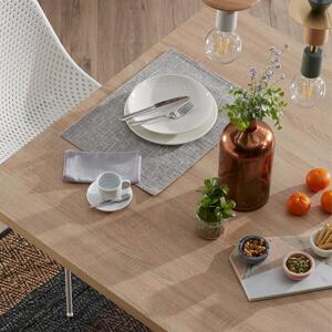 Tölgyfa étkezőasztal Kave Home Argo 160 x 100 cm fehér fém talppal